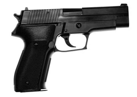 Handgun isolated on plain background Stock Photos