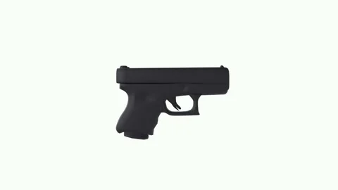 Handgun isolated on white background Stock Footage 304249006