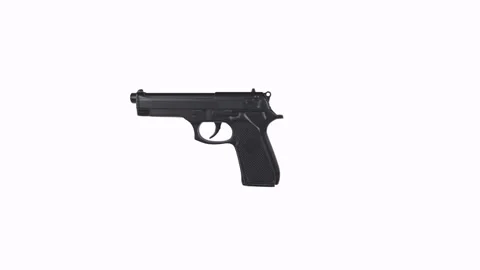 Handgun isolated on white background 스톡 동영상 307308379