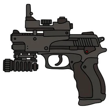 Handgun with a laser sight Stock Illustration