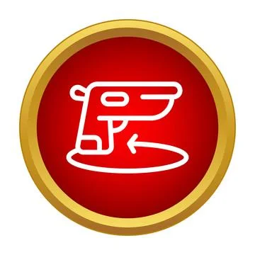 Handgun returning program symbol in red circle イラスト素材