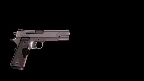 Handgun shooting isolated  Stock Footage 97886872