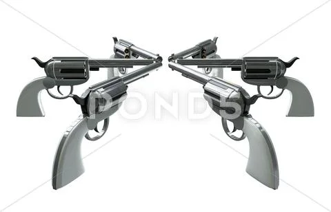 Handgun standoff Stock Illustration