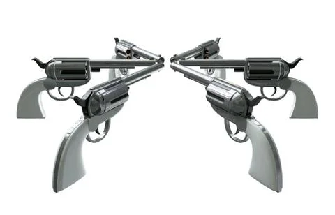 Handgun standoff Stock Illustration