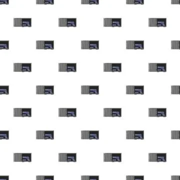 Handgun in a strong box seamless pattern Stock Illustration