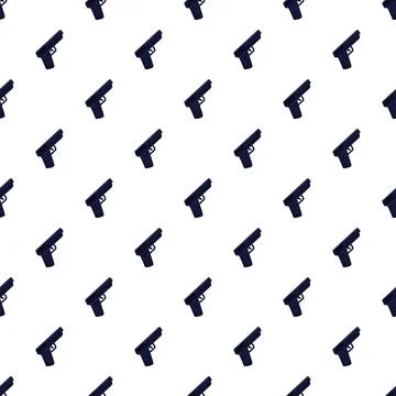 Handgun weapon firearm seamless flat design pattern Illustrazione stock