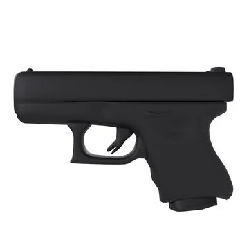 Handgun weapon isolated on white background Stock Illustration