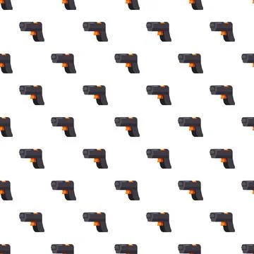 Handgun weapon repeating pattern white background Illustrazione stock