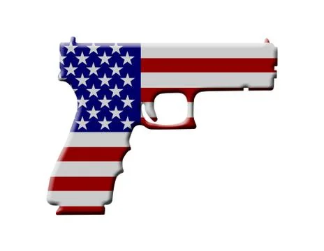 Handgun weapon in the usa Stock Illustration