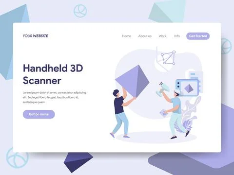 Handheld 3D Scanner Illustration for Web Pages Stock Illustration