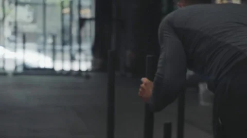 Handheld action shot of intense workout Video stock 76725617