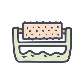 Handheld acupuncture roller color vector doodle simple icon Illustrazione stock