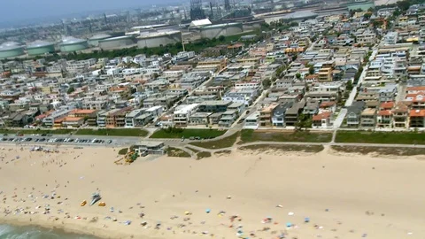 Handheld Aerial Video of Beach Stock Footage 113232945