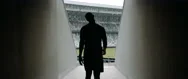 Handheld African American Black Male Entering Stadium Before Morning Training Stock Footage