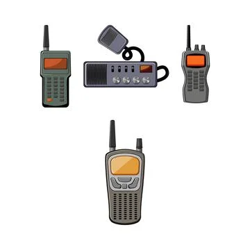 Handheld and base radio transceiver devices collection Stock Illustration