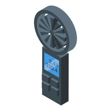 Handheld anemometer measuring wind speed and direction Illustrazione stock