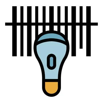 Handheld barcode scanner icon color outline vector イラスト素材