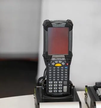 Handheld barcode scanner Stock-Fotos