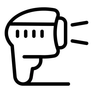Handheld barcode scanner scanning with light beam Stock-Illustration