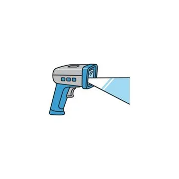 Handheld barcode scanner tool illustration with blue scanning light beam Stock Illustration