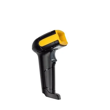 Handheld barcode scanner on white background Stock Photos