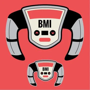 Handheld BMI Machine to measure body mass index Stock Illustration