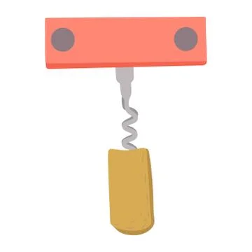 Handheld bottle opener inside cork Stock Illustration