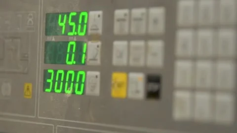 Handheld cam of facotiry cntrol panel close up Stock Footage 310795530