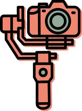 Handheld Camera Gimbal Stabilizer Flat Icon Stock Illustration