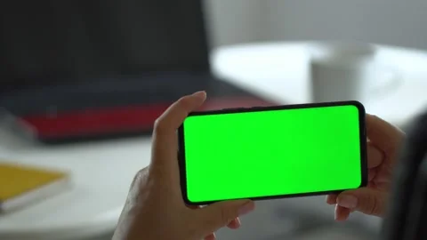 Handheld Camera: Point of View of Woman at Modern Room Sitting on a Chair Using 스톡 동영상 138287255