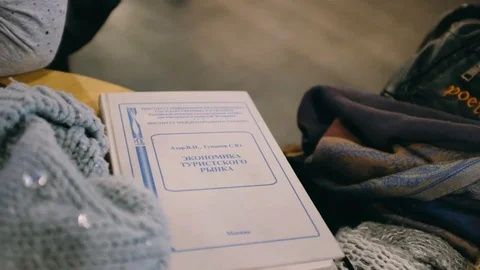 Handheld close-up shot of diary on table Stock Footage 122400197