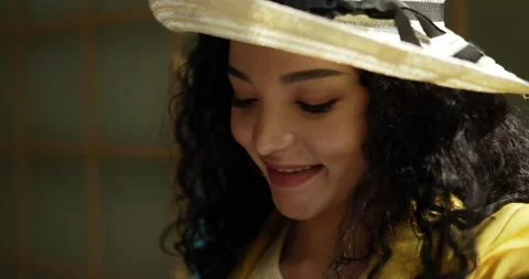 Handheld close up shot, face of charming young designer wearing stylish  Stock-Footage 226120414