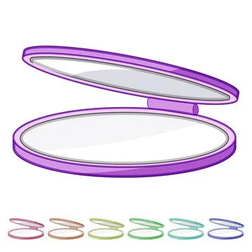 Handheld compact mirror cartoon vector graphic Stock Illustration