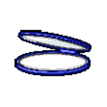 Handheld compact mirror pixel art vector illustration Illustrazione stock