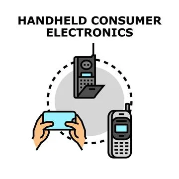 Handheld consumer electronics and mobile device evolution concept イラスト素材