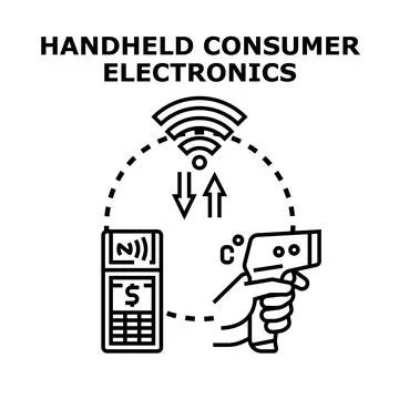 Handheld consumer electronics using wireless data transfer Stock Illustration