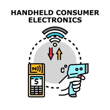 Handheld consumer electronics using wireless data transfer Stock Illustration