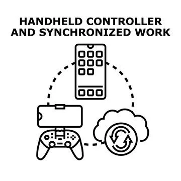 Handheld controller connecting with cloud gaming services 스톡 일러스트