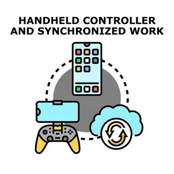 Handheld controller connecting with cloud gaming services Stock Illustration