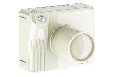 Handheld dental X-Ray machine camera. Dental Portable X-Ray Camera. 3D rend.. Stock Illustration