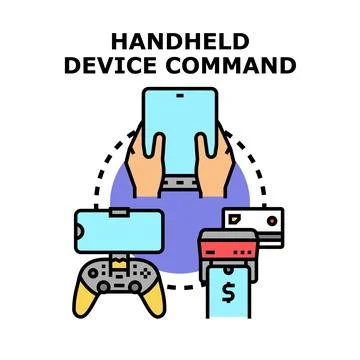 Handheld devices managing digital tasks and entertainment Stock Illustration