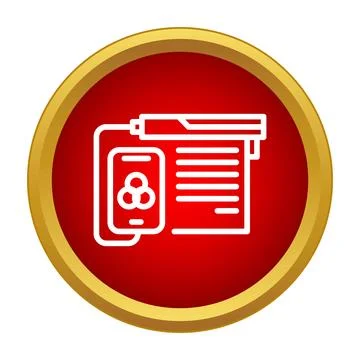 Handheld document scanner connecting to smartphone for digital processing Stock Illustration