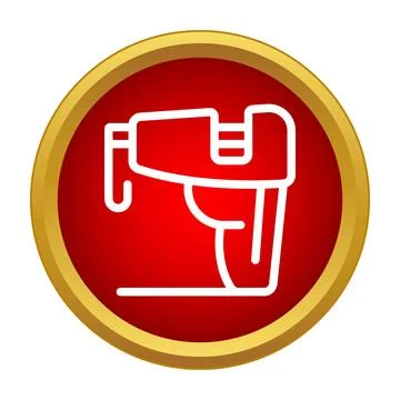 Handheld electric sewing machine outline icon vector Illustrazione stock