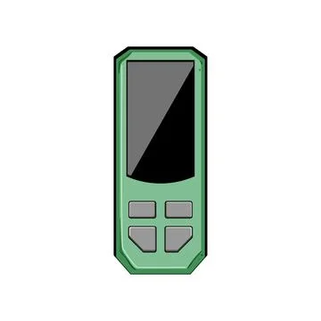 Handheld electronic device measuring precise distance illustration Stock Illustration