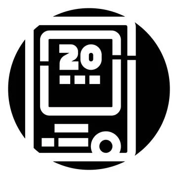 Handheld electronic device showing number 20 on screen Stock Illustration