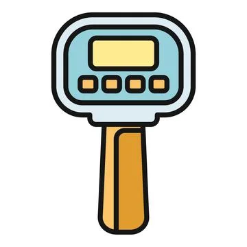 Handheld electronic scanner measuring tool icon Stock Illustration