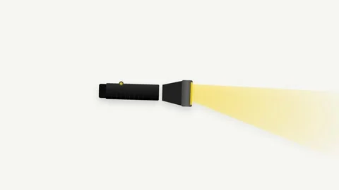 Handheld Flashlight Emitting Sweeping Yellow Light Beam with Adjustable Len.. Видео 346007076