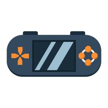 Handheld game console flat icon, controller イラスト素材