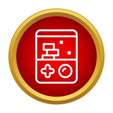 Handheld game console playing retro video game icon Illustrazione stock