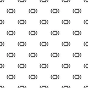 Handheld gaming console pattern creating seamless outline background design Ilustración de archivo